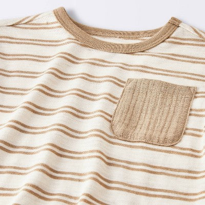  Baby Boys' 2pc Striped Pocket T-Shirt And Shorts Set - Cloud Island™ Tan