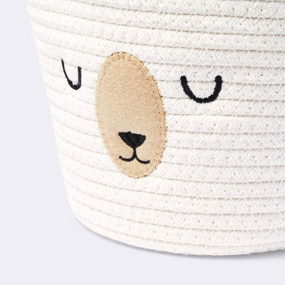  Small Tapered Round Coiled Rope Round Basket Sleepy Bear - Cloud Island™