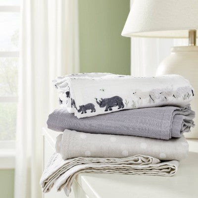  Muslin Swaddle Blankets 3pk - Cloud Island™ Two By Two Animals