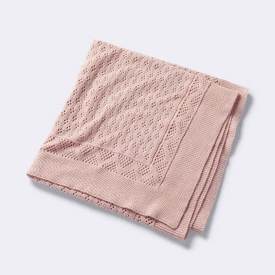  Seed Stitch Pointelle Baby Blanket - Dark Pink - Cloud Island™