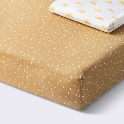  Fitted Jersey Crib Sheet - Sun Dashes - 2pk - Cloud Island™