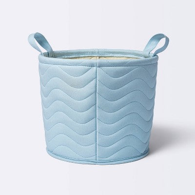  Quilted Fabric Medium Round Storage Basket - Cloud Island™