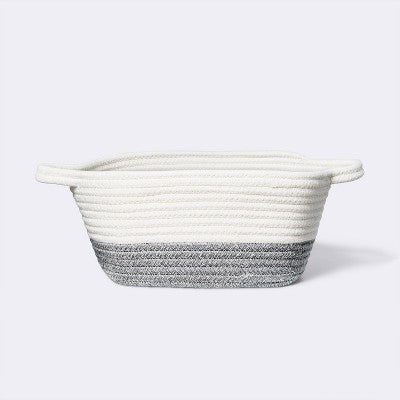  Square Coiled Rope Bin With Color Band - Cloud Island™