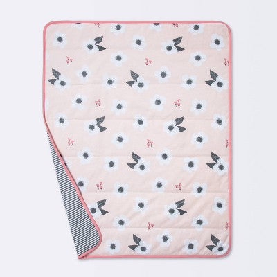  Jersey Knit Reversible Baby Blanket Floral - Cloud Island™ - Pink