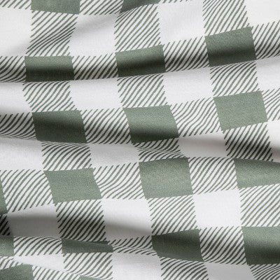  Fitted Crib Sheet - Cloud Island™ Green Gingham