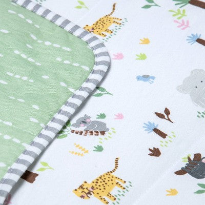  Jersey Knit Reversible Baby Blanket Jungle Animals - Cloud Island™ Gray/Green
