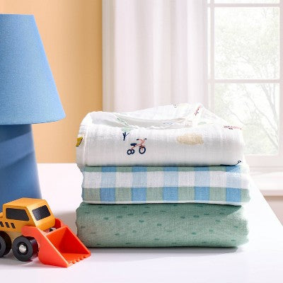  Muslin Swaddle Baby Blanket - Transportation - 3pk - Cloud Island™