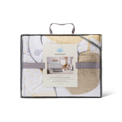  Crib Bedding Set Animals 4pc - Cloud Island™ White/Beige