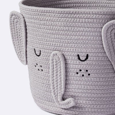  Coiled Rope Forest Animal Medium Round Storage Basket - Elephant - Cloud Island™