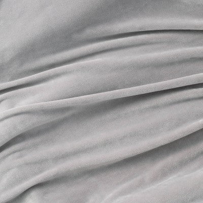  Plush Polyester Spandex Fitted Crib Sheet - Solid Gray - Cloud Island™