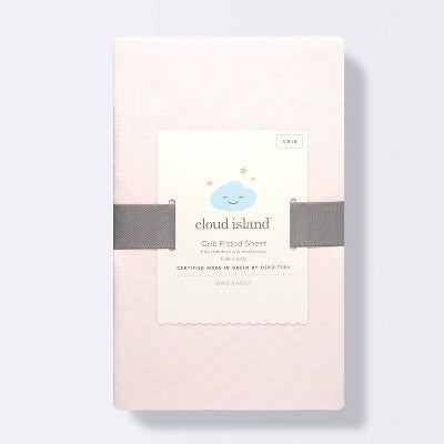  Polyester Rayon Jersey Fitted Crib Sheet - Cloud Island™ Light Pink