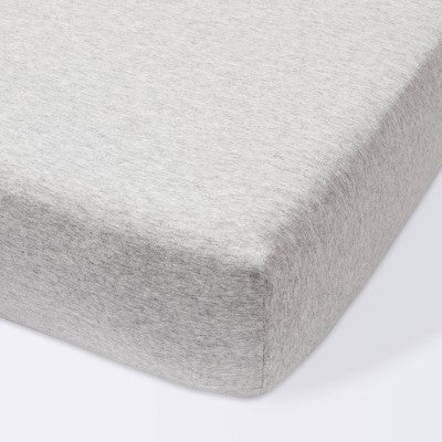  Fitted Jersey Crib Sheet Knit Heather Gray - Cloud Island™ Gray
