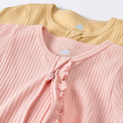  Baby 2pk Basic Wide Rib Romper - Cloud Island™ Pink
