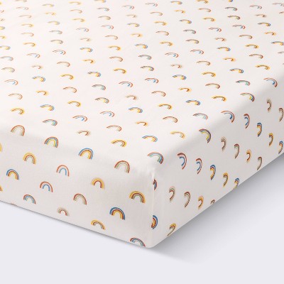  Cotton Fitted Crib Sheet - Rainbows - Cloud Island™
