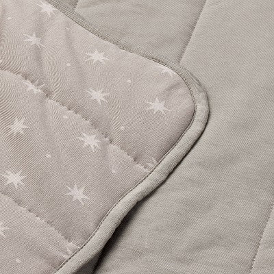  Rayon From Bamboo Jersey Quilted Blanket - Stars - Gray - Cloud Island™