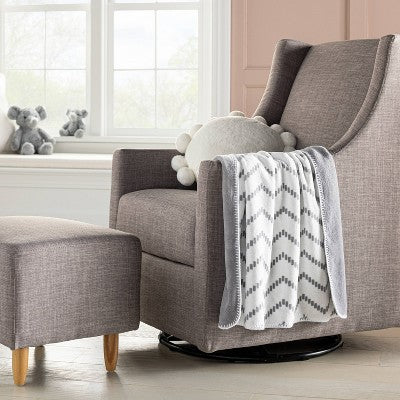  Plush Baby Blanket - Chevron - Gray - Cloud Island™