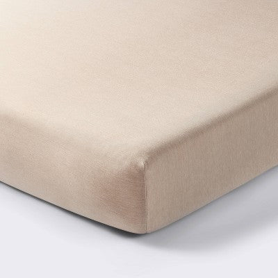  Polyester Rayon Fitted Crib Sheet - Stone - Cloud Island™