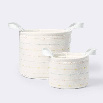  Round Bin With Slub Stitching - Cloud Island™