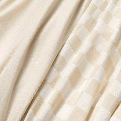  Fitted Play Yard Jersey Sheet - Cream Checks - 2pk - Cloud Island™