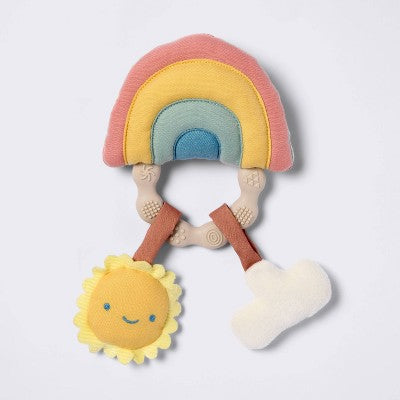  Handheld Plush Rattle Baby Toy - Rainbow - Cloud Island™