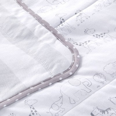  Jersey Knit Reversible Blanket Two By Two - Cloud Island™ Gray