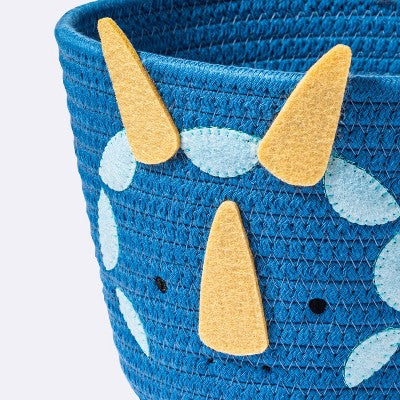  Coiled Rope Forest Animal Small Round Storage Basket - Dinosaur - Cloud Island™