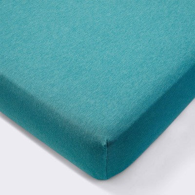  Polyester Rayon Fitted Crib Sheet - Teal - Cloud Island™