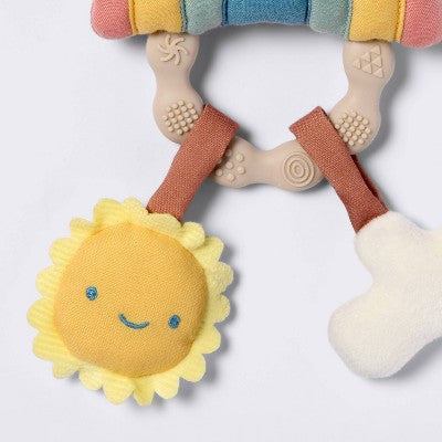  Handheld Plush Rattle Baby Toy - Rainbow - Cloud Island™