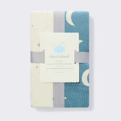  Fitted Jersey Crib Sheet - Moon Stars - 2pk - Cloud Island™