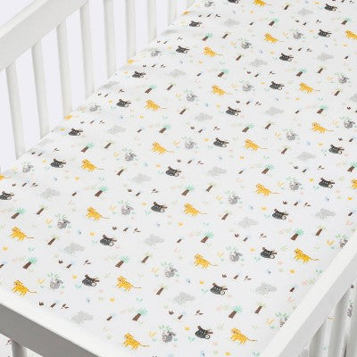  Fitted Crib Sheet Jungle Animals - Cloud Island™