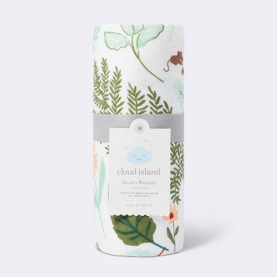  Muslin Swaddle Blanket Fauna - Pink/Green/Tan - Cloud Island™