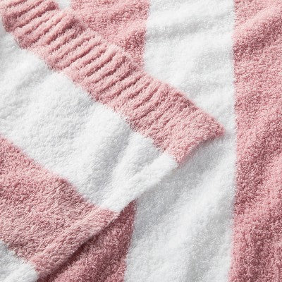  Chenille Stripe Baby Blanket - Dark Pink And White Stripe - Cloud Island™