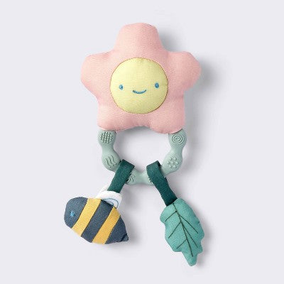  Handheld Plush Rattle Baby Toy - Flower - Cloud Island™