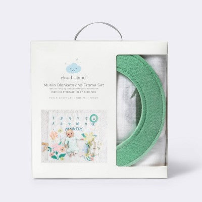  Muslin Blanket With Felt Frame Meadow - Cloud Island™
