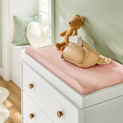  Muslin Waffle Changing Pad Cover - Pink - Cloud Island™