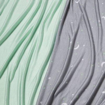  Jersey Swaddle Blanket 2pk - Cloud Island™ Gray Stars