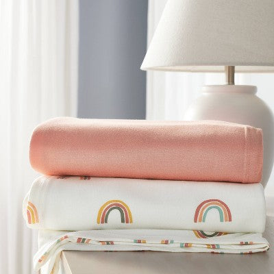  Jersey Swaddle Blanket 2pk - Cloud Island™ Rainbows