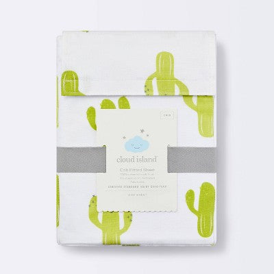  Fitted Crib Sheet Cactus - Cloud Island™ - White