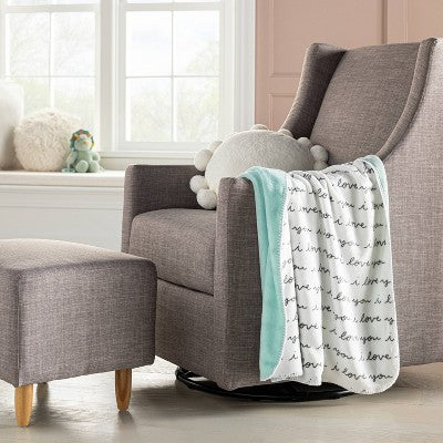  Plush Baby Blanket - I Love You Script - Cloud Island™