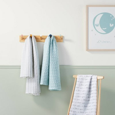  Muslin Swaddle Blanket I Love You 3pk - Cloud Island™ Black/White