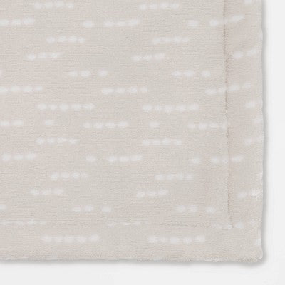  Toddler Bed Plush Blanket - Cloud Island™ Gray Dot Stripe