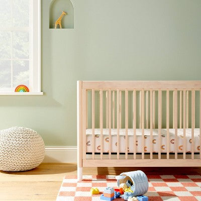  Polyester Rayon Fitted Crib Sheet - Rainbows - Cloud Island™