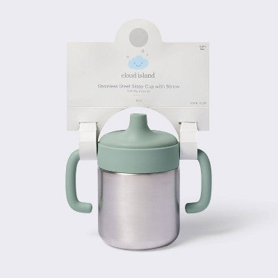  8oz Stainless Steel Sippy Cup - Green - Cloud Island™