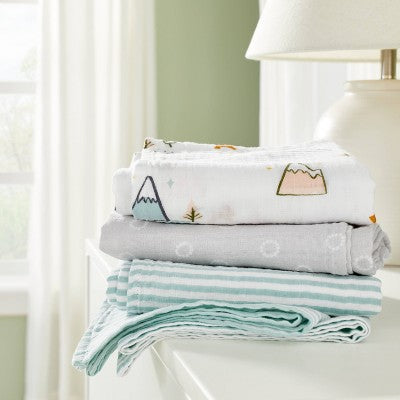  Muslin Swaddle Blankets Adventure - Cloud Island™ Blue 3pk