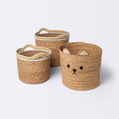  Woven Animal Round Storage Bin - Cloud Island™ Bear