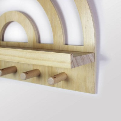  Rainbow Wooden Shelf Natural Wood - Cloud Island™