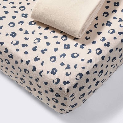 Fitted Jersey Crib Sheet - Leopard - 2pk - Cloud Island™