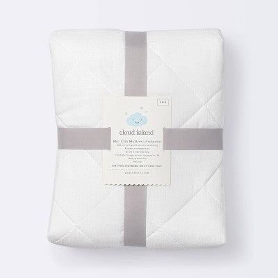  Waterproof Fitted Mini Crib Mattress Pad Cover - Cloud Island™ White