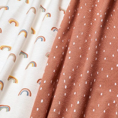  Fitted Jersey Crib Sheet - Rainbows - 2pk - Cloud Island™