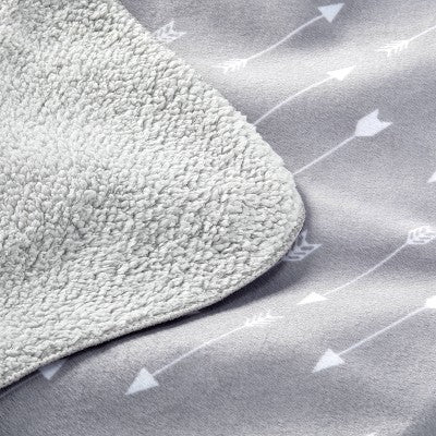  Plush Velboa Baby Blanket Arrows - Cloud Island™ Gray